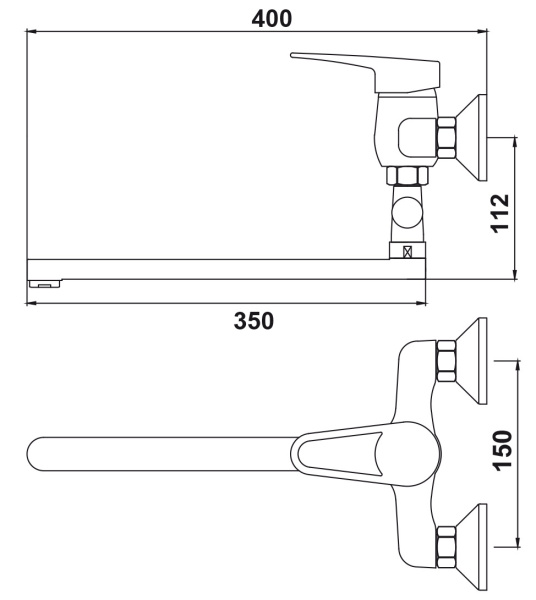 Смеситель для ванны KAISER Planet (14055)